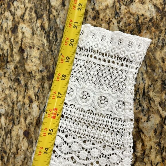 Chico’s Cotton Novel Crochet Cecilia Long Sleeve Top In White Size L - Picture 7 of 9